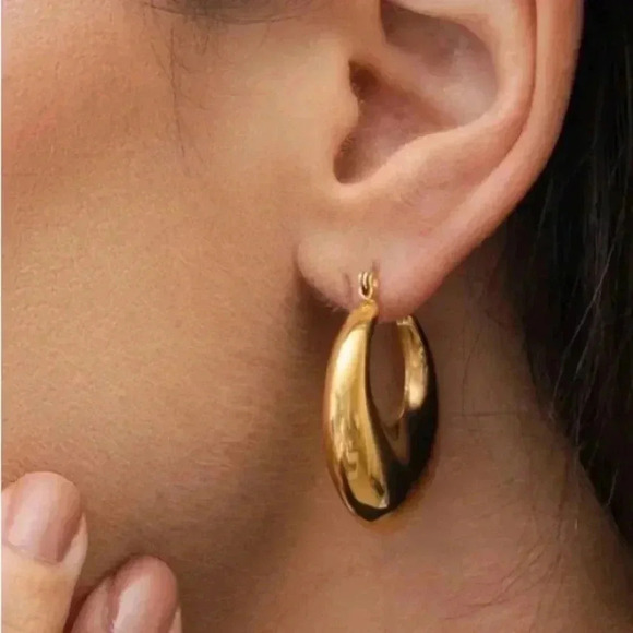 Neaveh Clara Hoop Earrings - Gold New - Picture 3 of 6